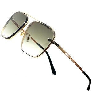 Men Sunglasses‎ Rectangular Green Lens Fashion Eyewear Driving UV400 Protection